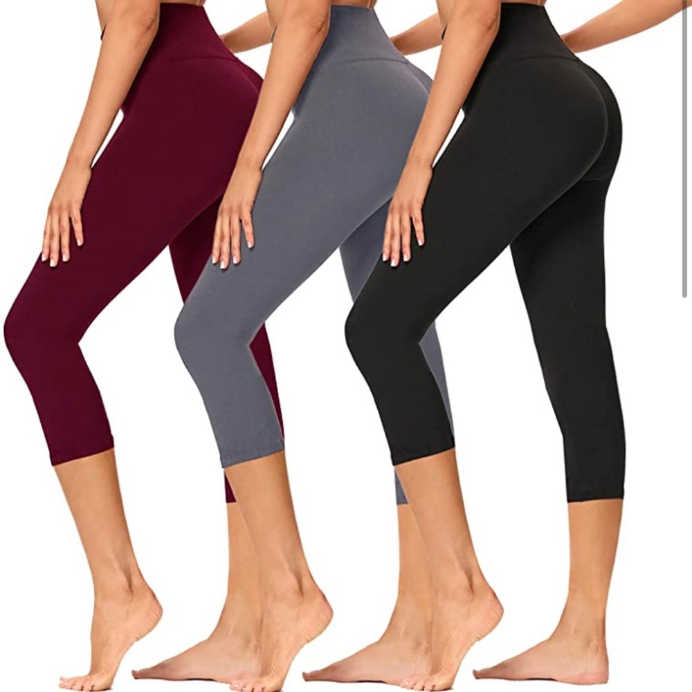 2 pack capri leggings black and grey for the price of 1